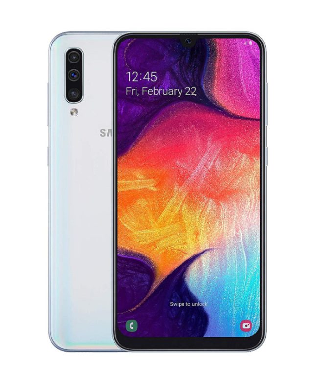 هاتف Samsung Galaxy A50 بسعة 128 جيجابايت ، ثنائي الشريحة ، شاشة Infinity-U مقاس 6.4 بوصة ، كاميرا ثلاثية