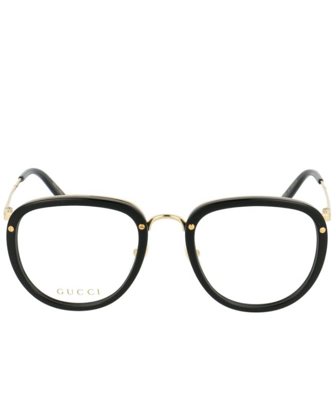 نظارات GUCCI Cat Eye باللونين الأسود والذهبي