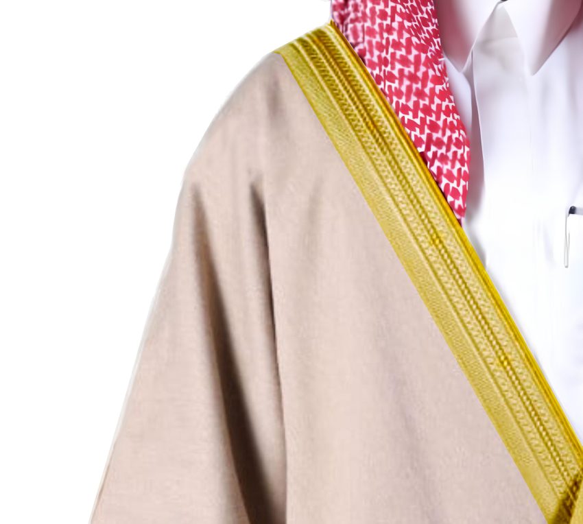 بشت حساوي يدوي ملكي بريسم مكسر زري