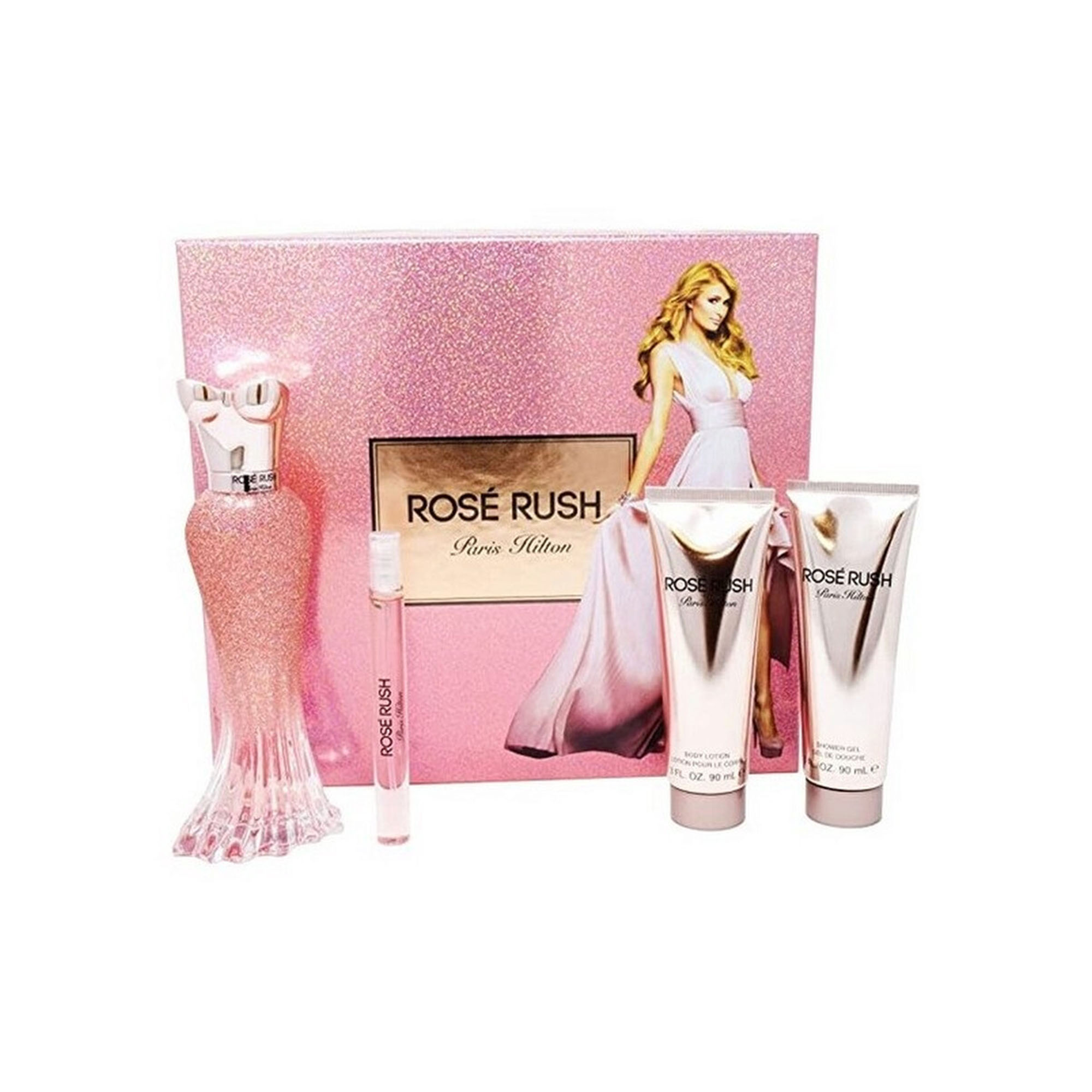 طقم باريس هيلتون روز رش - أو دو بارفان (نسائي) 100 مل 4 قطع