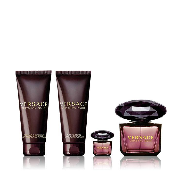 فرزاتشي مجموعة هدايا كريستال نوير ( أو دو تواليت 90 مل + أو دو تواليت 5 مل + لوشن الجسم 100 مل + جل الاستحمام 100 مل) - 4 قطع